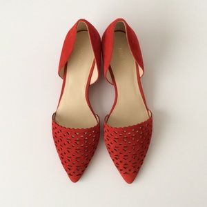 Nine West Burnt Orange Red Low Wedge Shoe